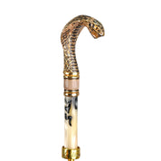 Snake Charmer: il Marchesato Umbrella with Cobra Handle in Gold