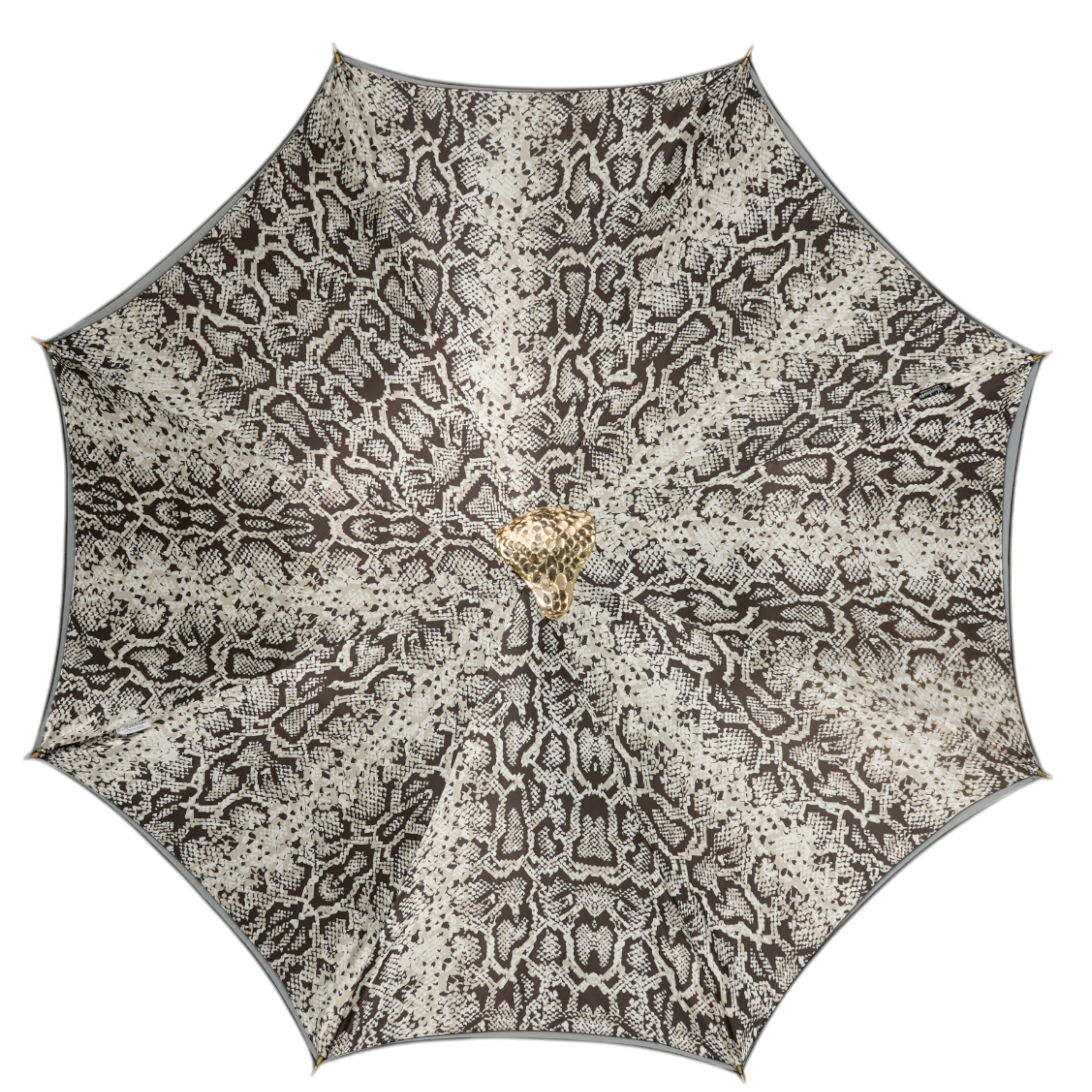 Snake Charmer: il Marchesato Umbrella with Cobra Handle in Gold