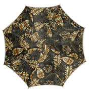 Golden Bamboo Umbrella with Exquisite Botanical Lining