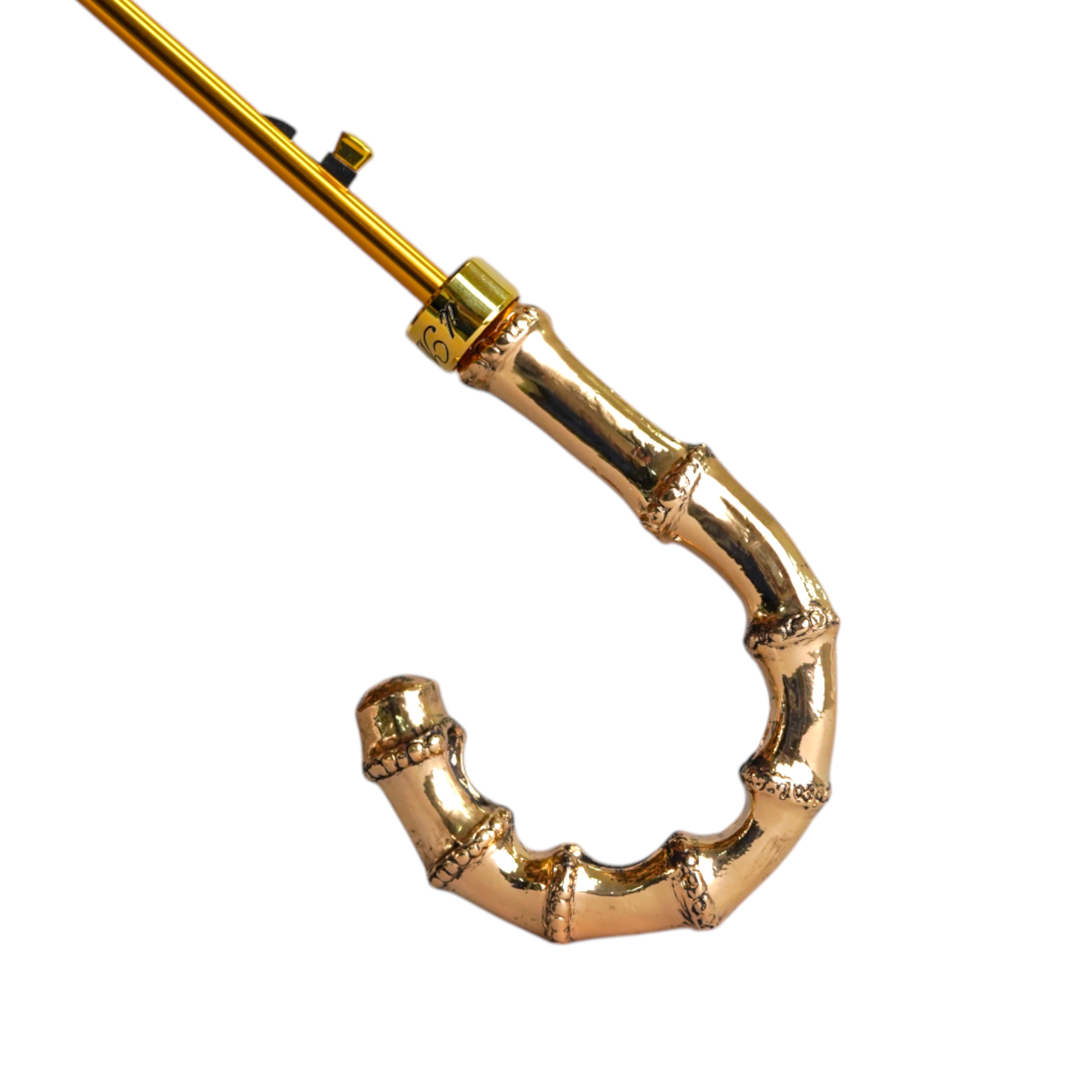 Golden Bamboo Umbrella with Exquisite Botanical Lining