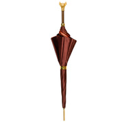 Chic Companion: Red Umbrella with Gold Chihuahua Handle