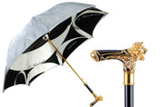 Elegant Umbrella with Gold-Plated Lion Handle – Limited Edition