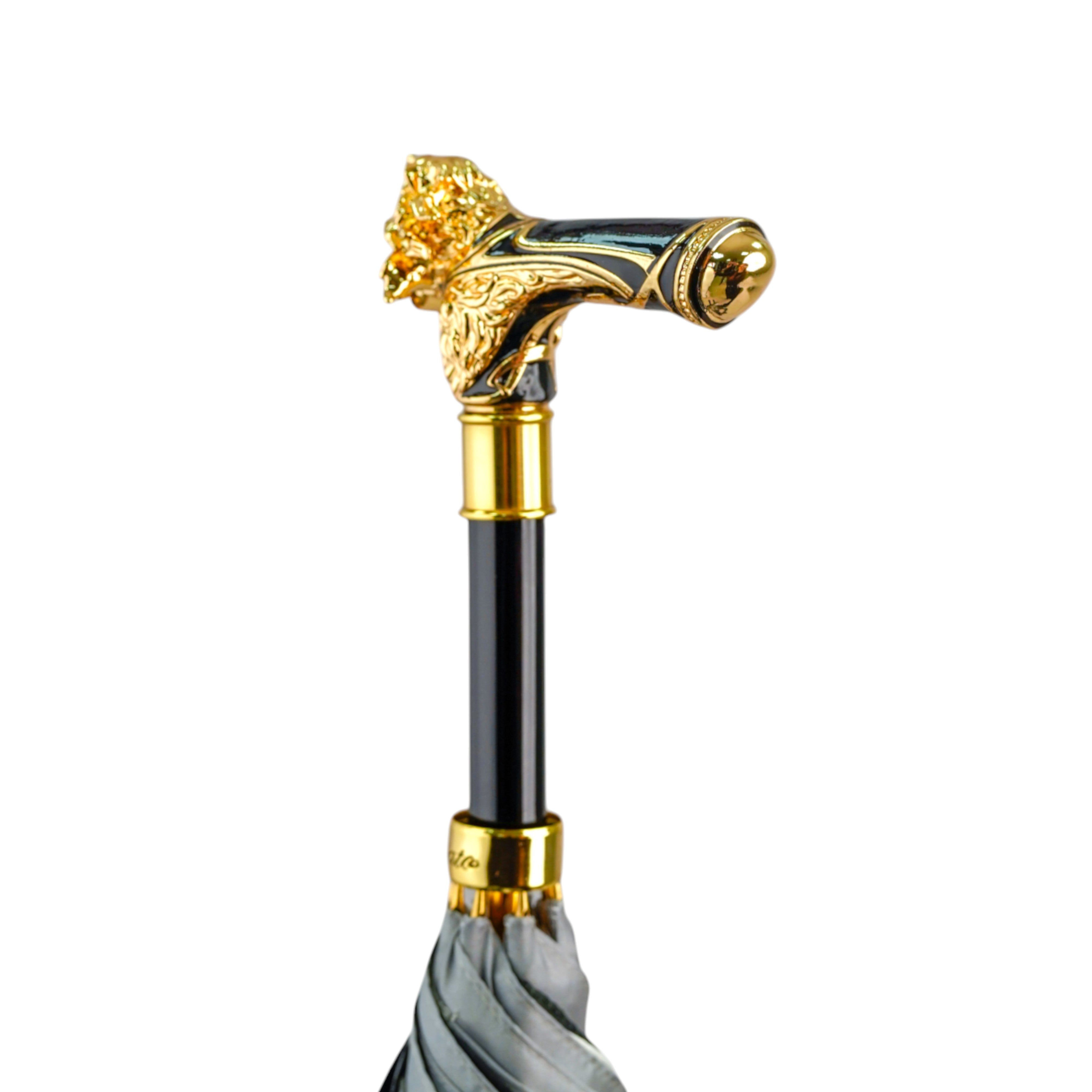 Elegant Umbrella with Gold-Plated Lion Handle – Limited Edition