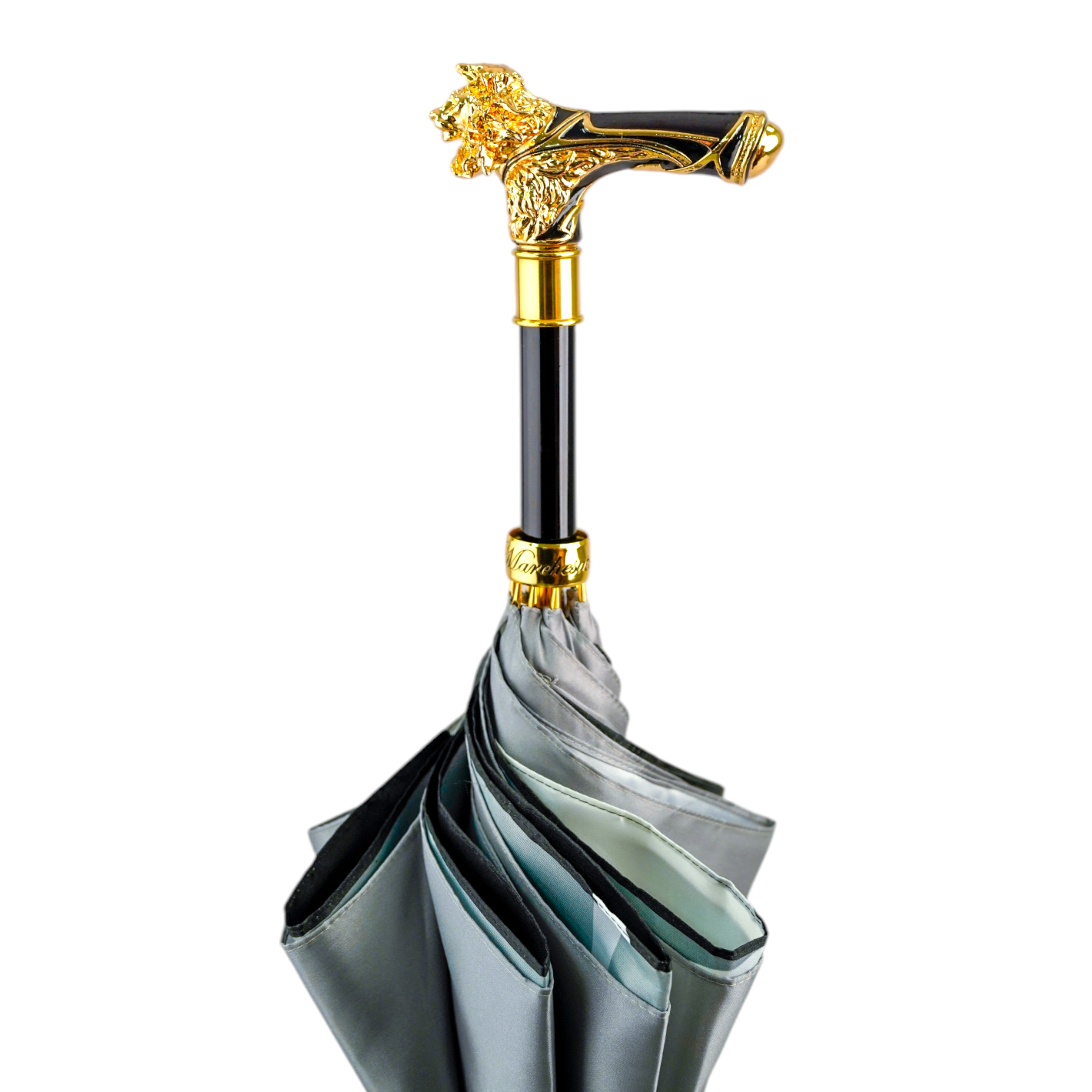 Elegant Umbrella with Gold-Plated Lion Handle – Limited Edition