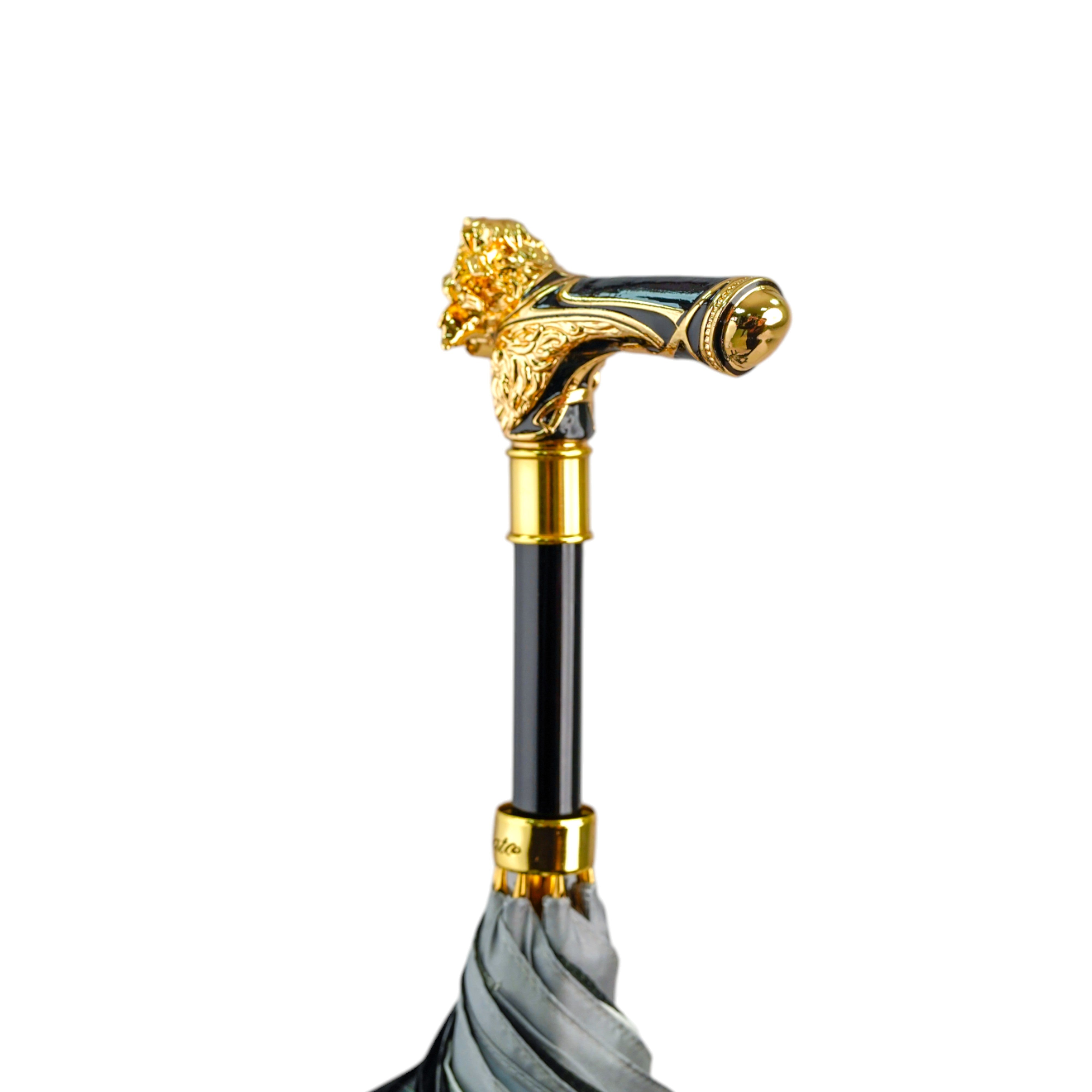 Elegant Umbrella with Gold-Plated Lion Handle – Limited Edition