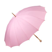 COLLEZIONE LIMITATA - Ombrello rosa con manico placcato oro e pietra di quarzo