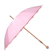 COLLEZIONE LIMITATA - Ombrello rosa con manico placcato oro e pietra di quarzo