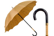 COLLEZIONE LIMITATA - Ombrello dorato a pois in jacquard