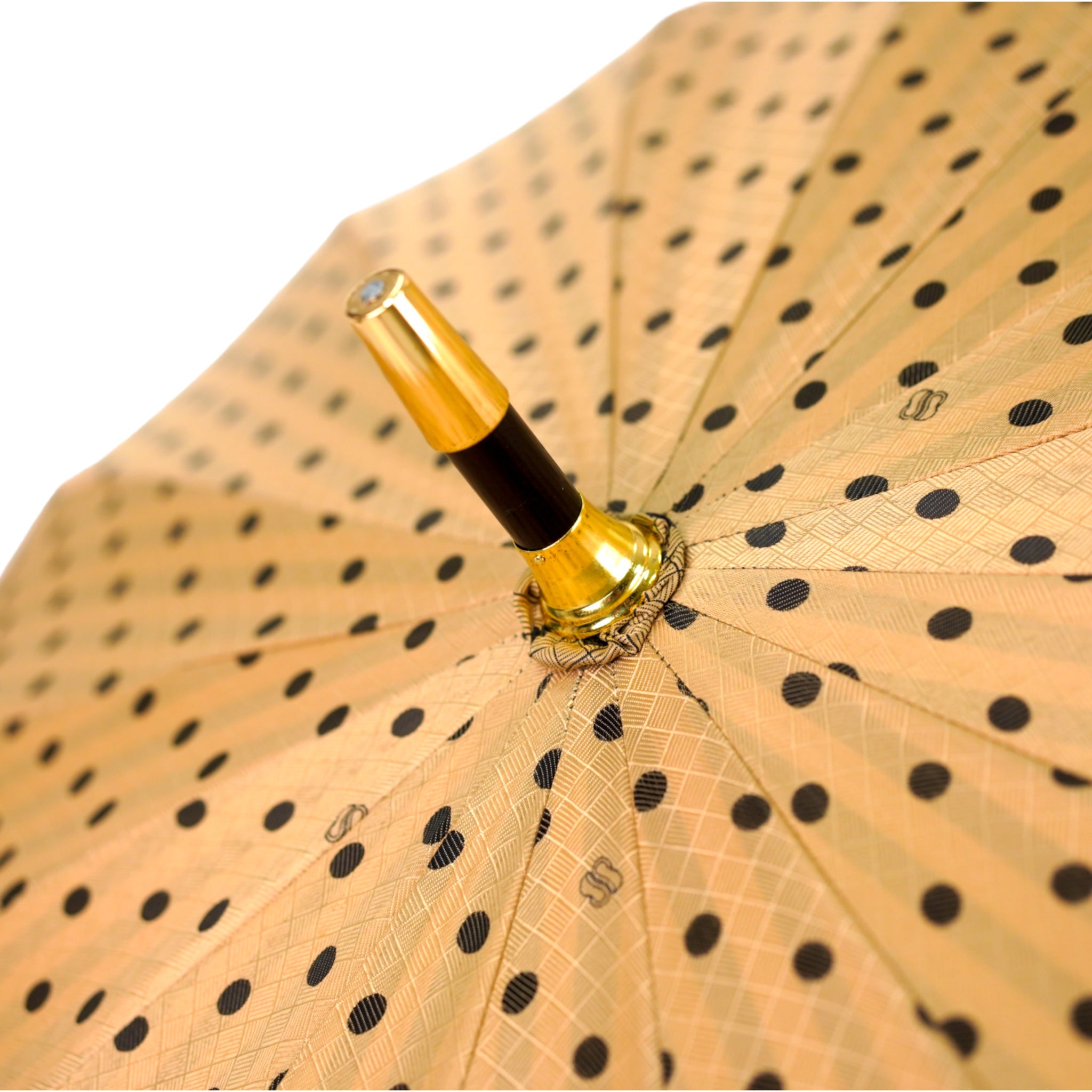 gold patio umbrella LIMITED COLLECTION - Jaquard polka dot gold umbrella – ilMarchesato