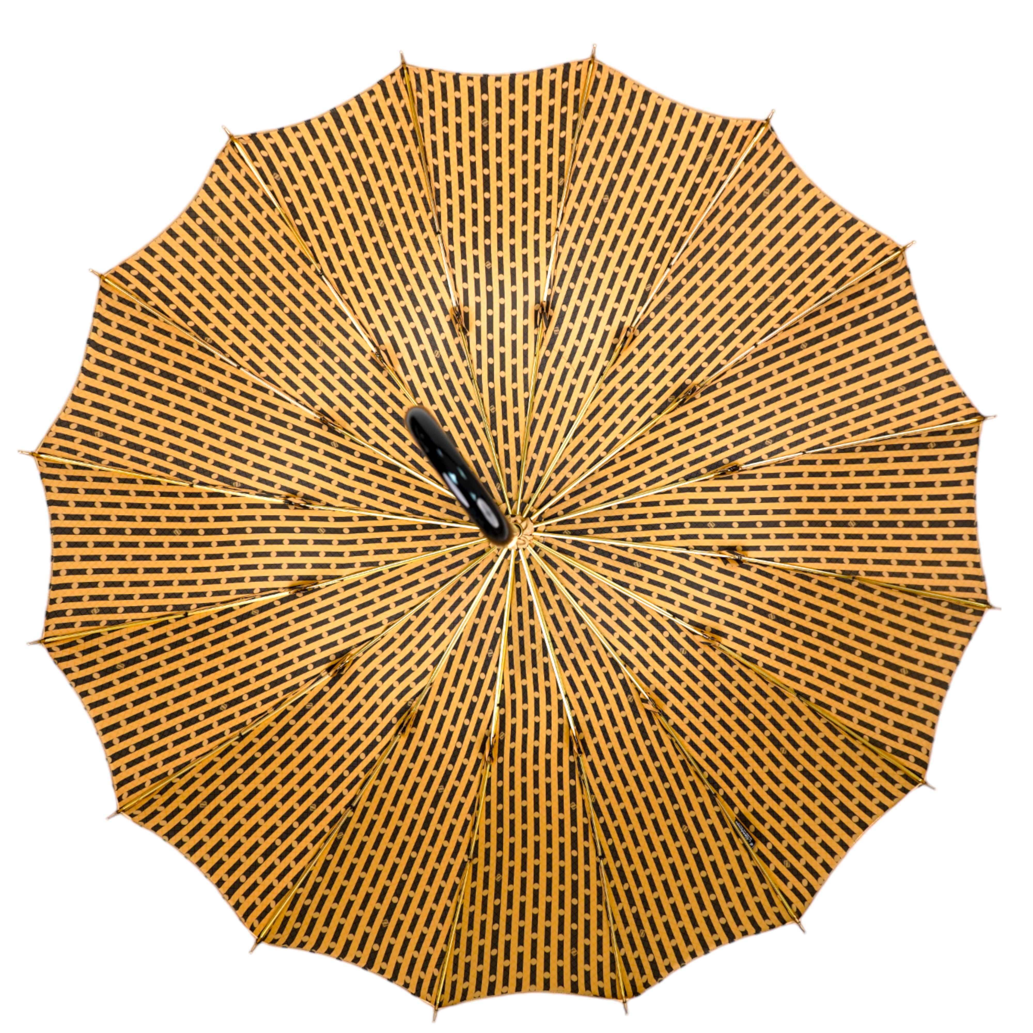 COLLEZIONE LIMITATA - Ombrello dorato a pois in jacquard