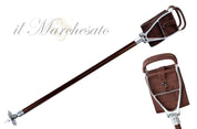 Seat Walking Stick - finished with genuine leather
