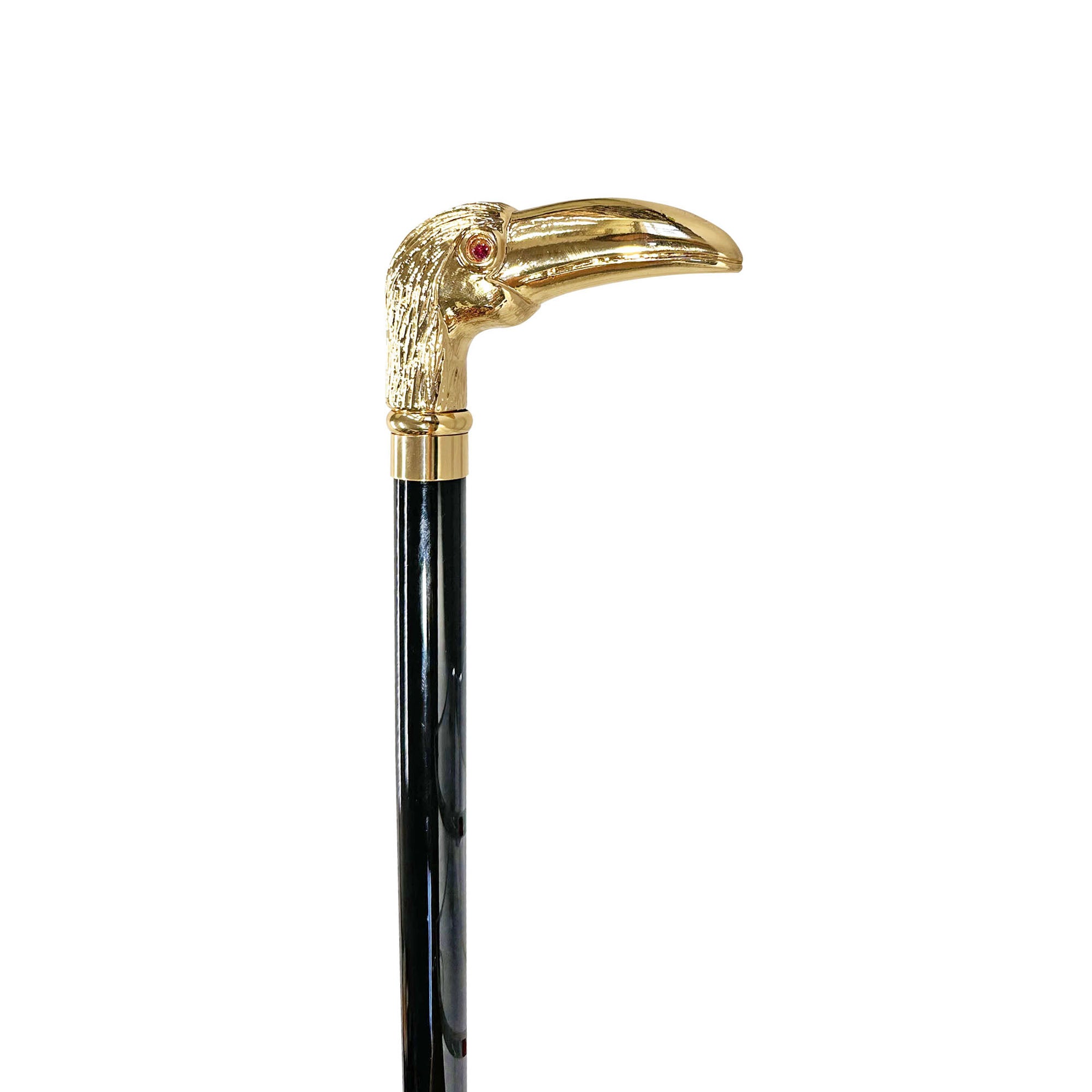Handmade Toucan Walking stick - 24K gold-plated