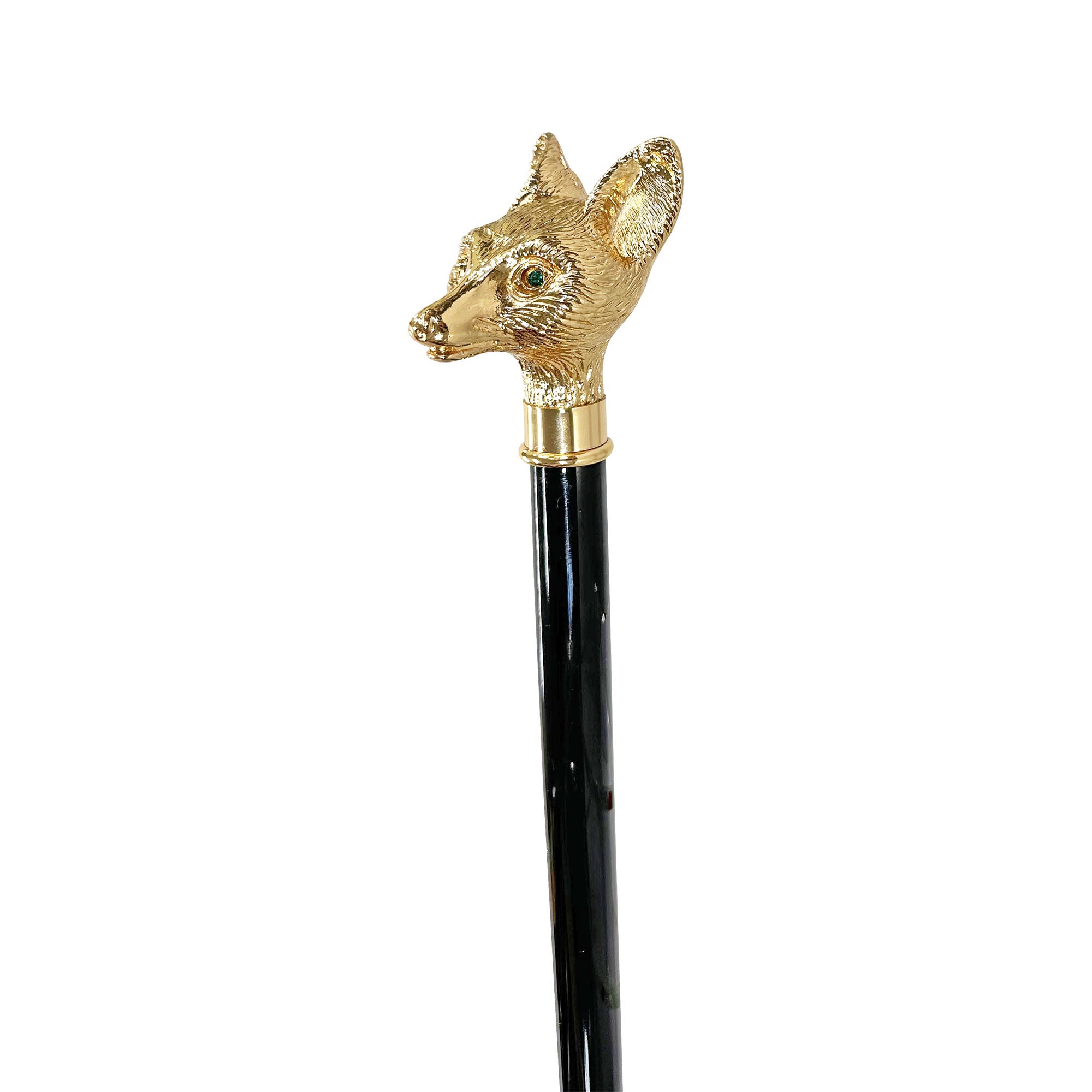 Handmade Fox Walking stick - 24K gold-plated