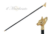 Handmade Fox Walking stick - 24K gold-plated