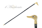 Handmade Duck Walking stick - 24K gold-plated