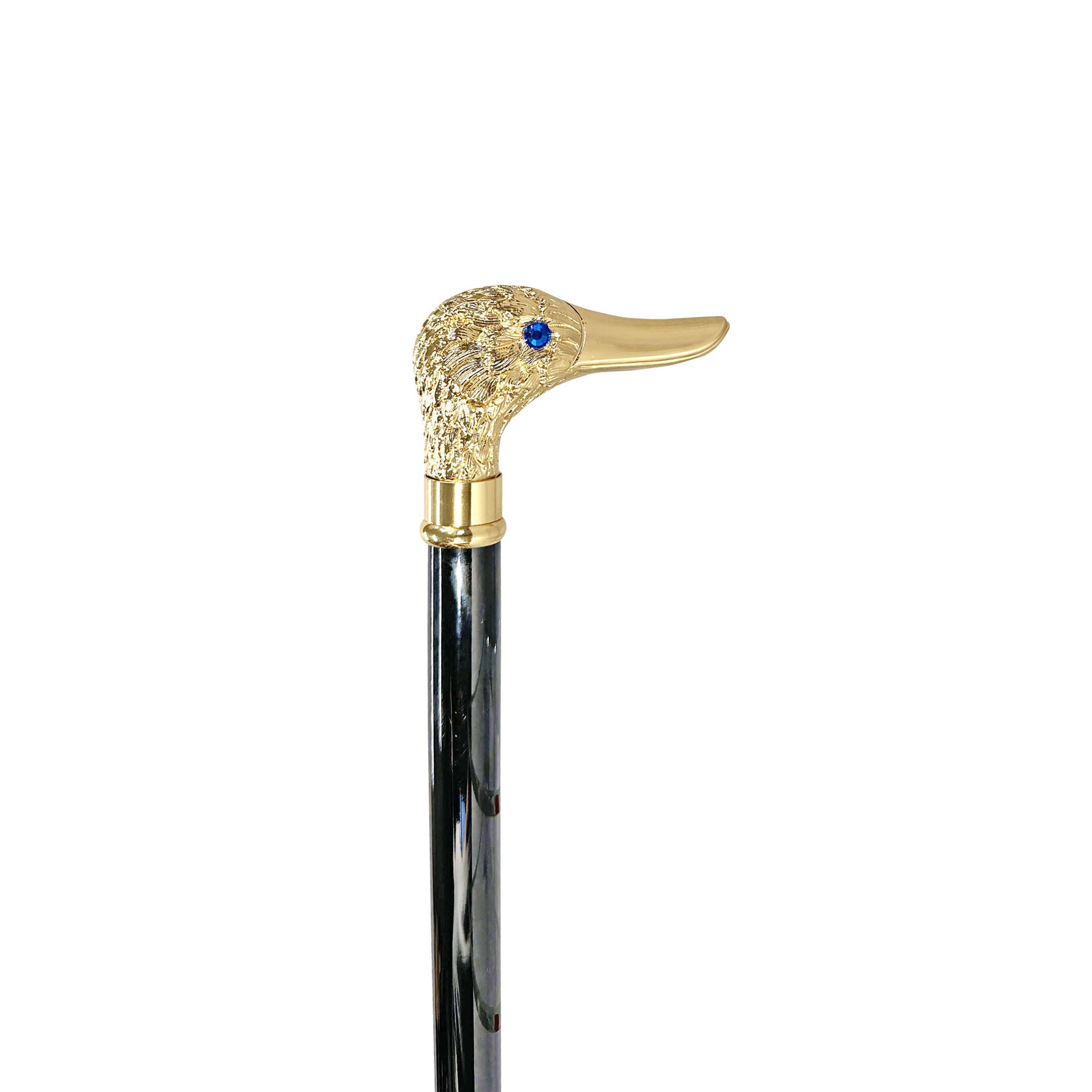 Handmade Duck Walking stick - 24K gold-plated