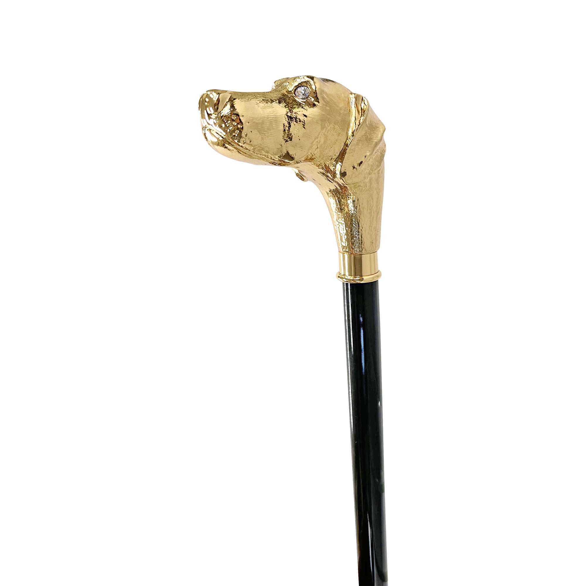 Handmade Pointer dog Walking stick - 24K gold-plated