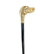 Handmade Pointer dog Walking stick - 24K gold-plated
