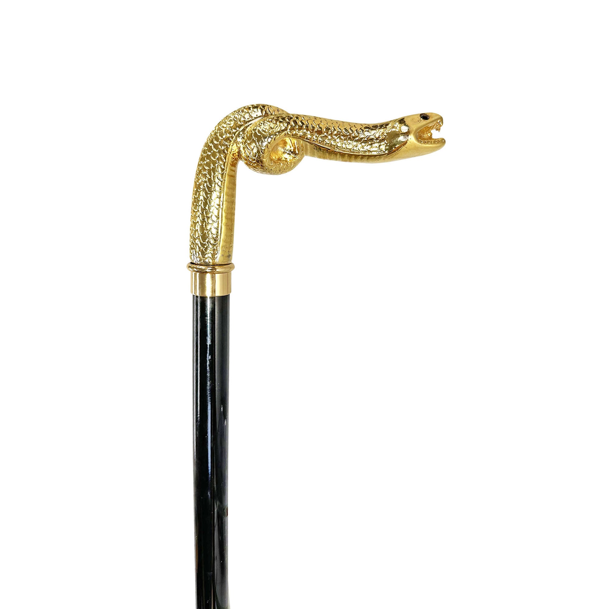 Handmade Snake Walking stick - 24K gold-plated