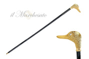 Handmade duck Walking stick - 24K gold-plated