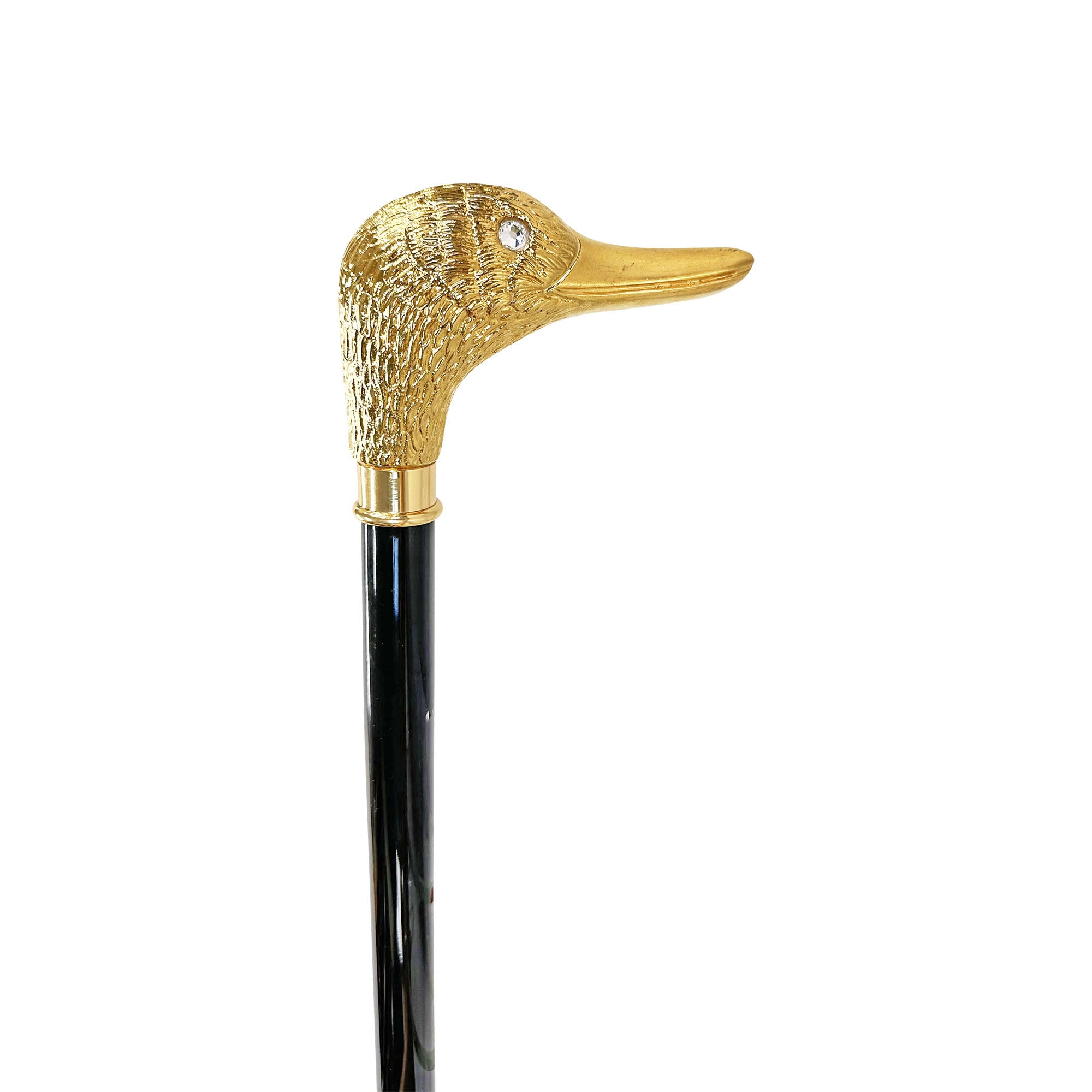 Handmade duck Walking stick - 24K gold-plated