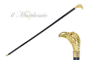 Handmade Eagle Walking stick with red stone - 24K gold-plated