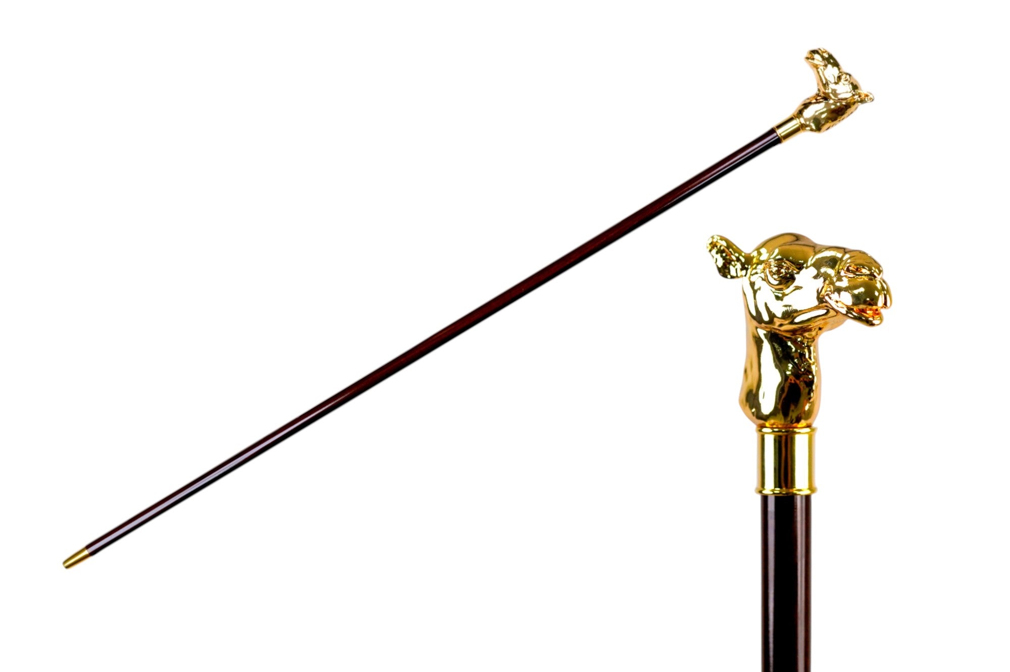 Luxury Walking Stick with Gold-Plated Camel Handle