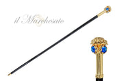 Walking stick with flower and "Capri" crystals