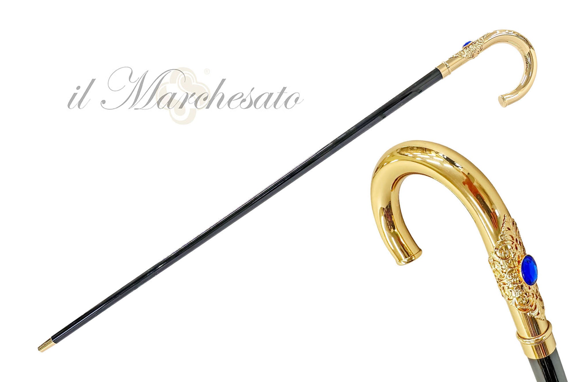 Elegant cane with Blue stone