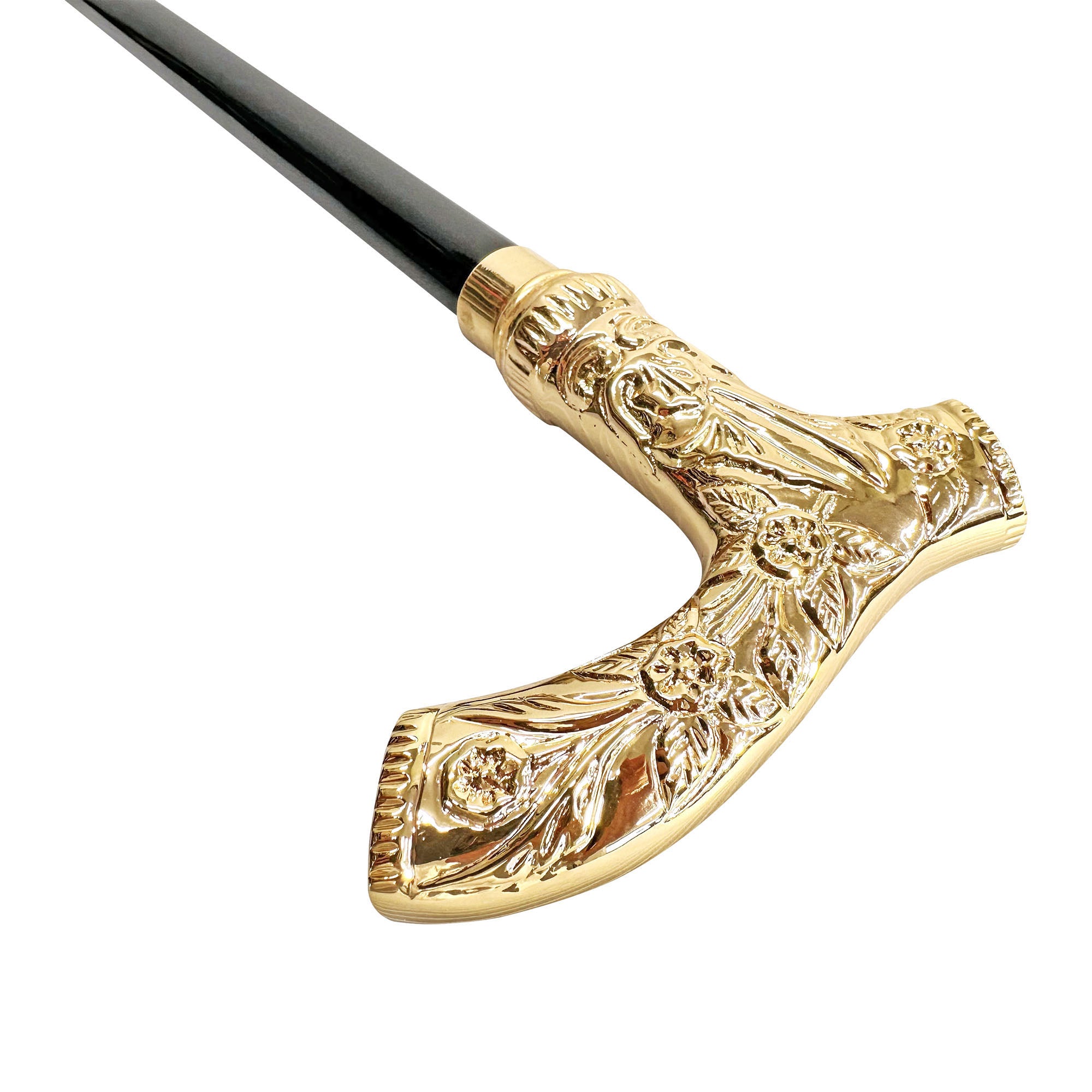 Hand-engraved metal Walking stick - 24K goldplated – ilMarchesato