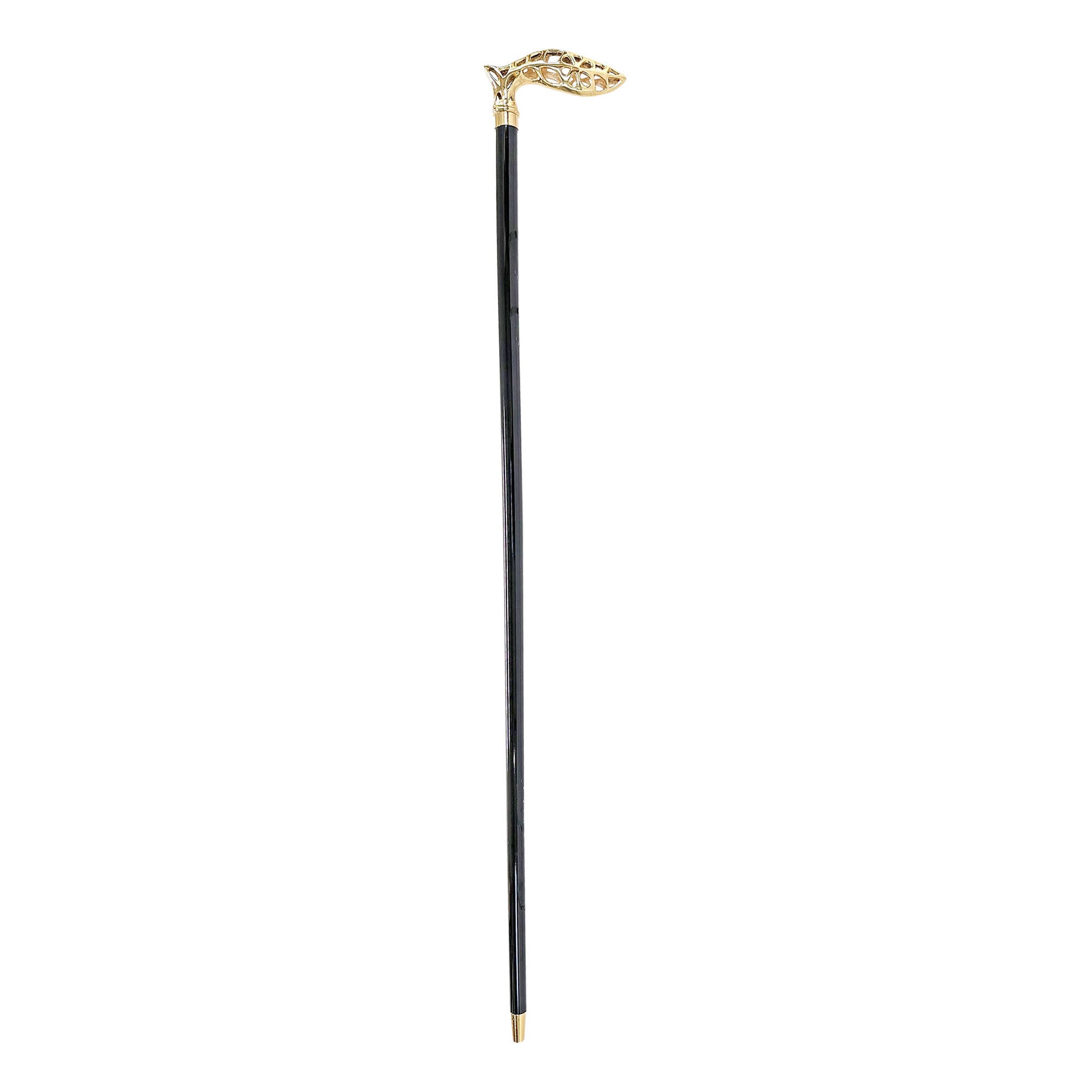 walking stick in perforated metal - 24K goldplated