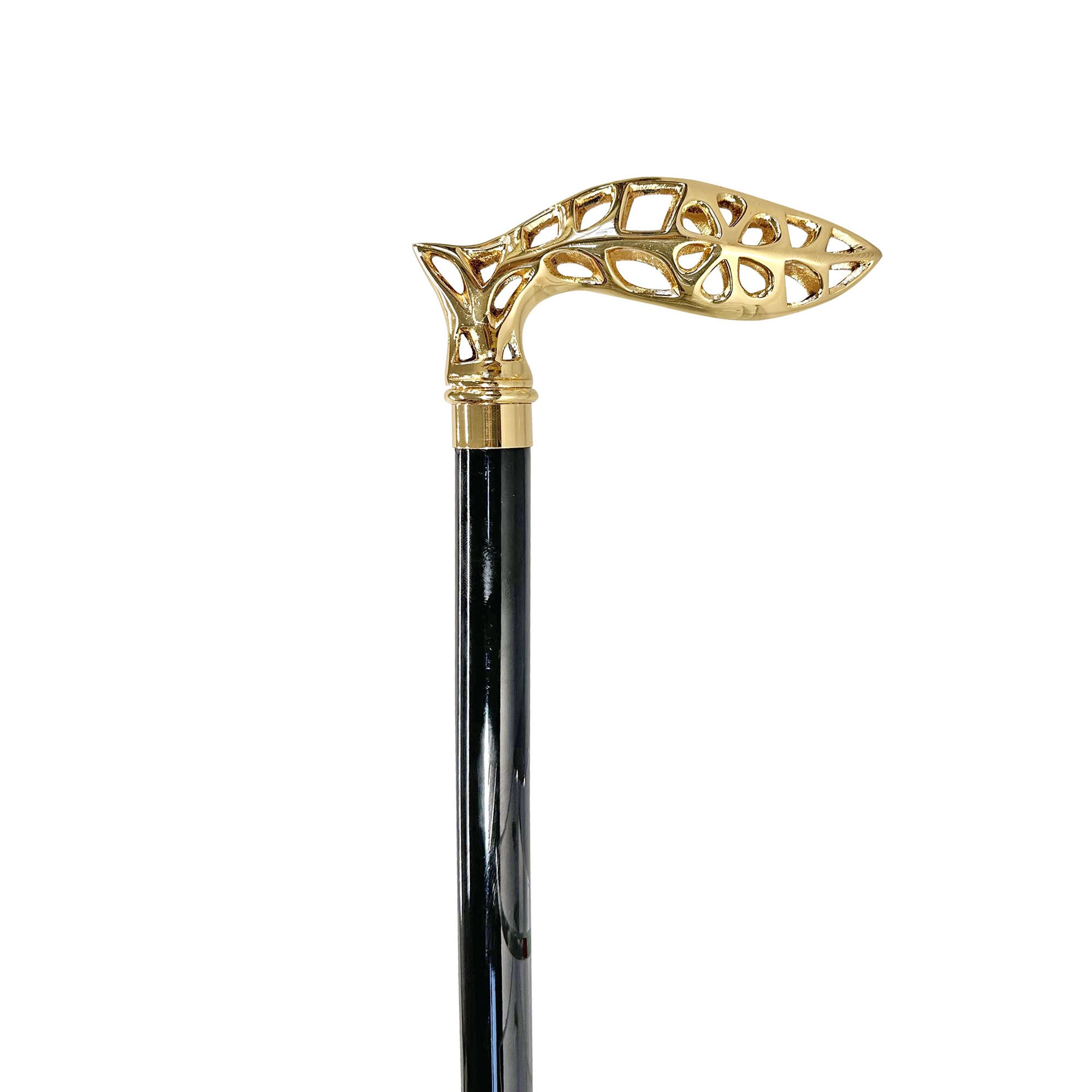 walking stick in perforated metal - 24K goldplated