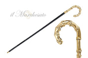 Bamboo-shaped walking stick - Goldplated 24K