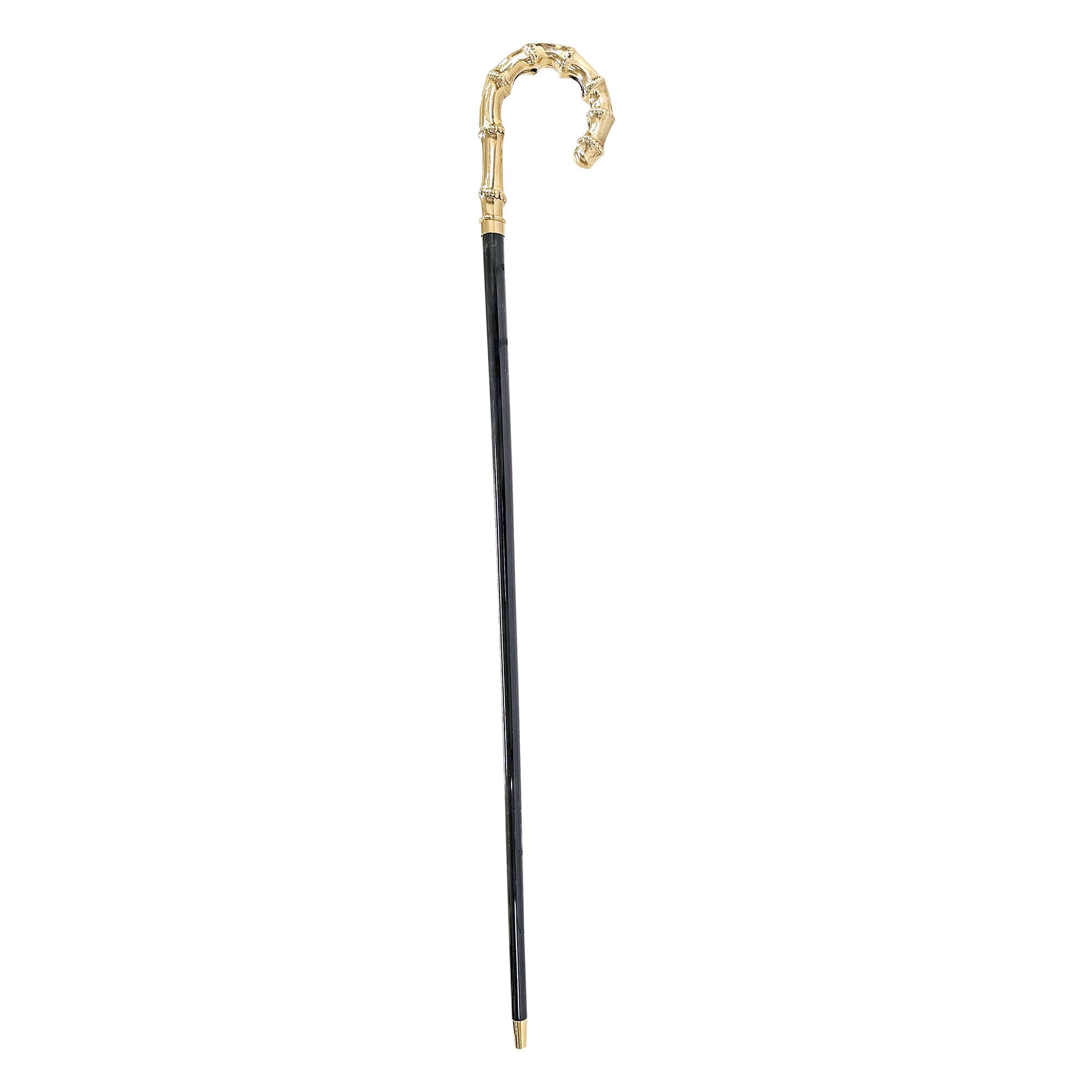 Bamboo-shaped walking stick - Goldplated 24K