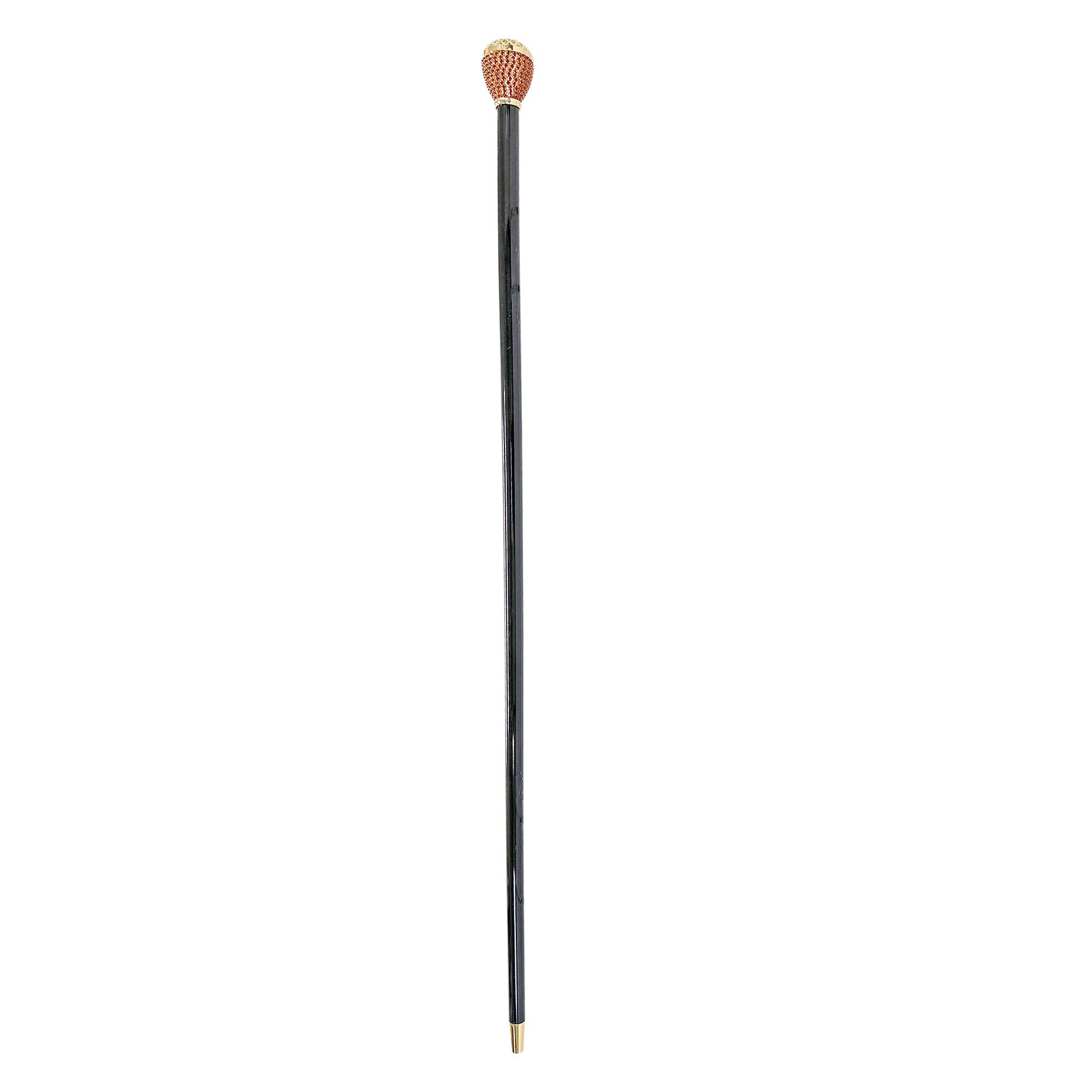 Luxury Walkingsticks - Red Crystals Encrusted Knob
