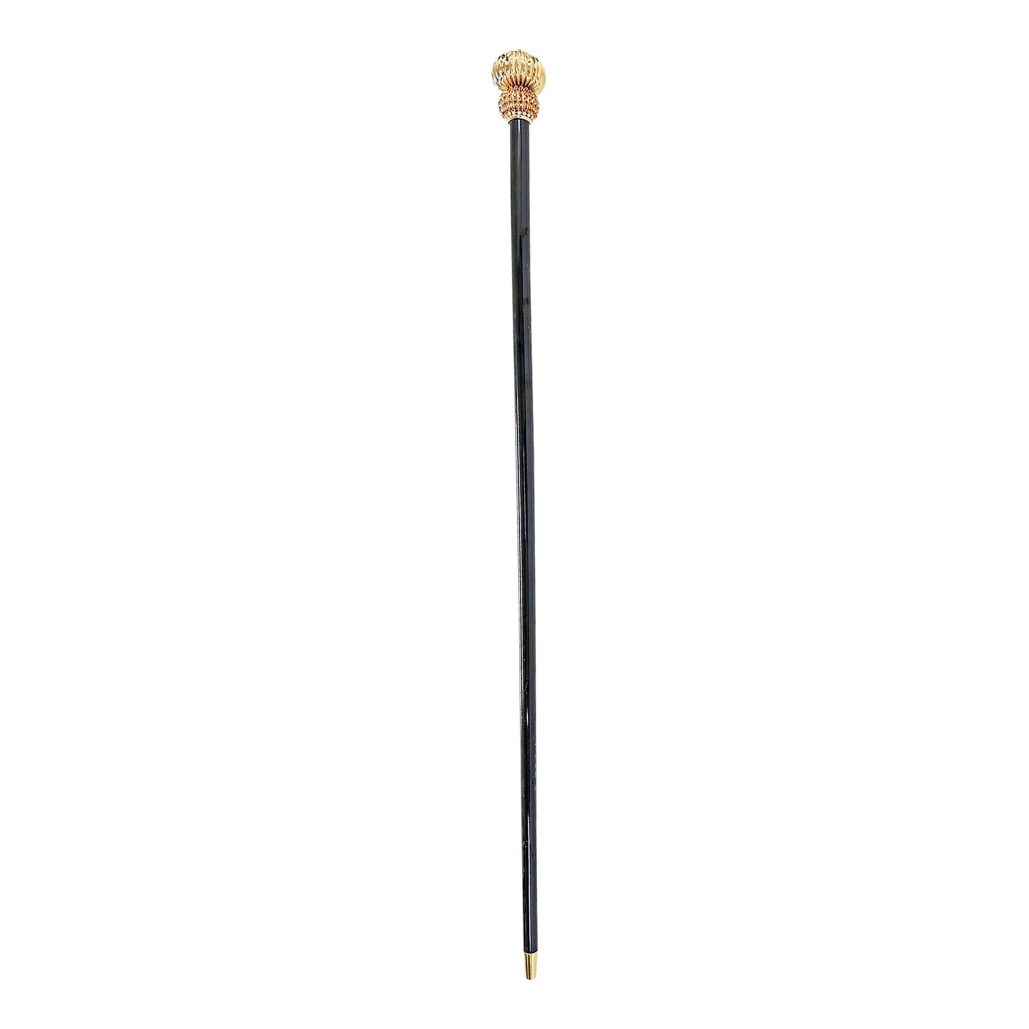 Luxurious Jeweled Walking Stick with Red Crystals