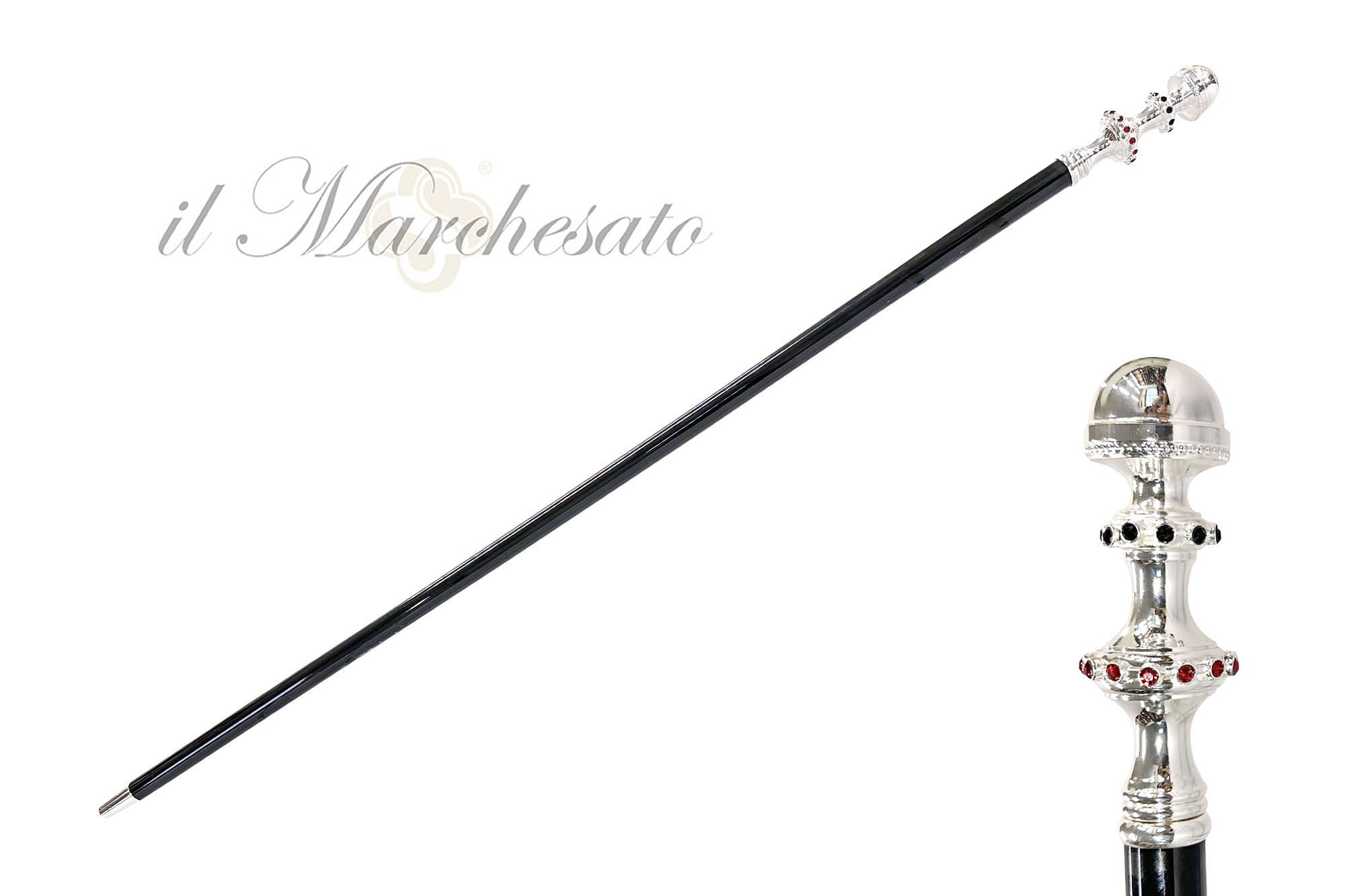 Mylord walking cane - Silverplated 925