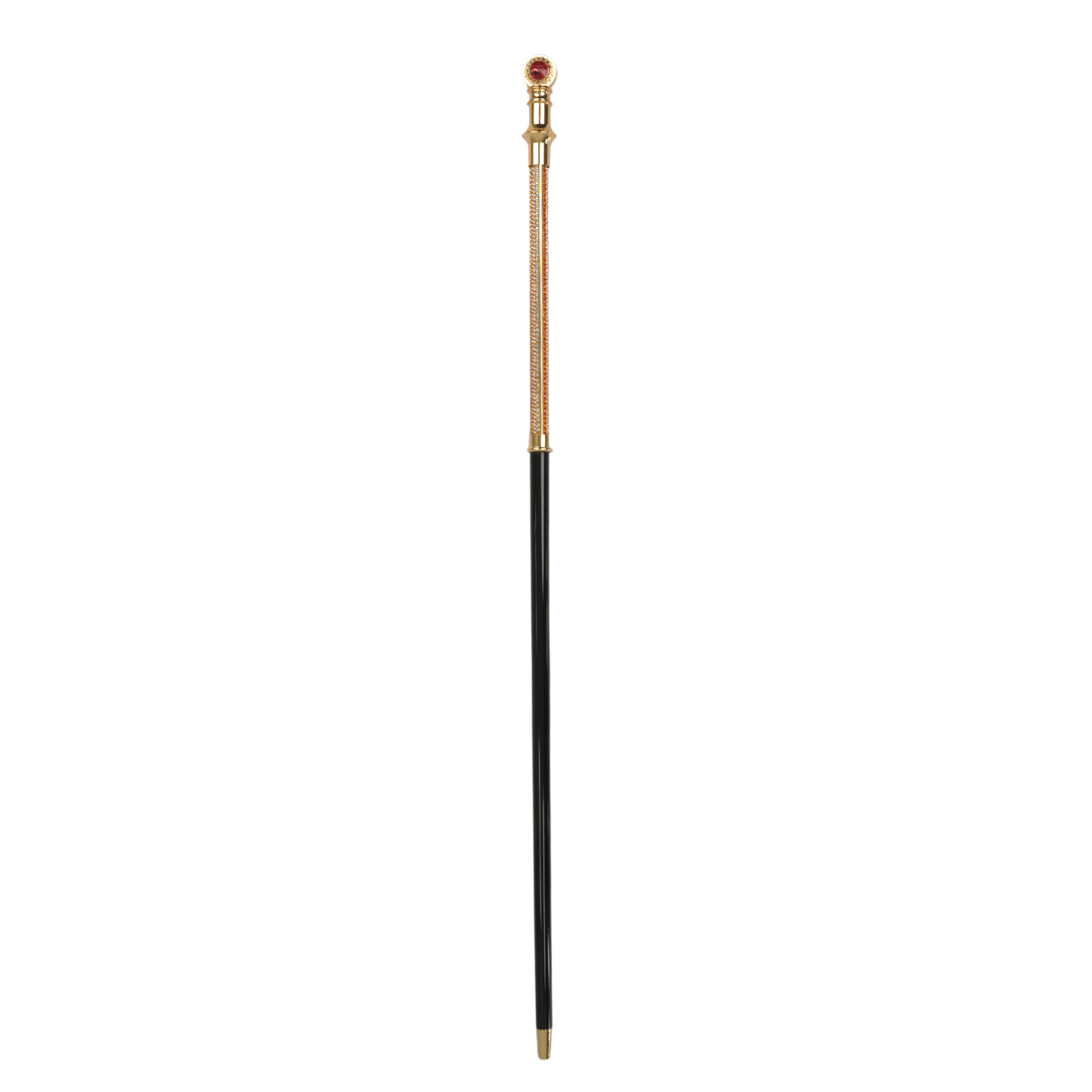 Majestic cane 24K goldplated with crystals - Limited collection