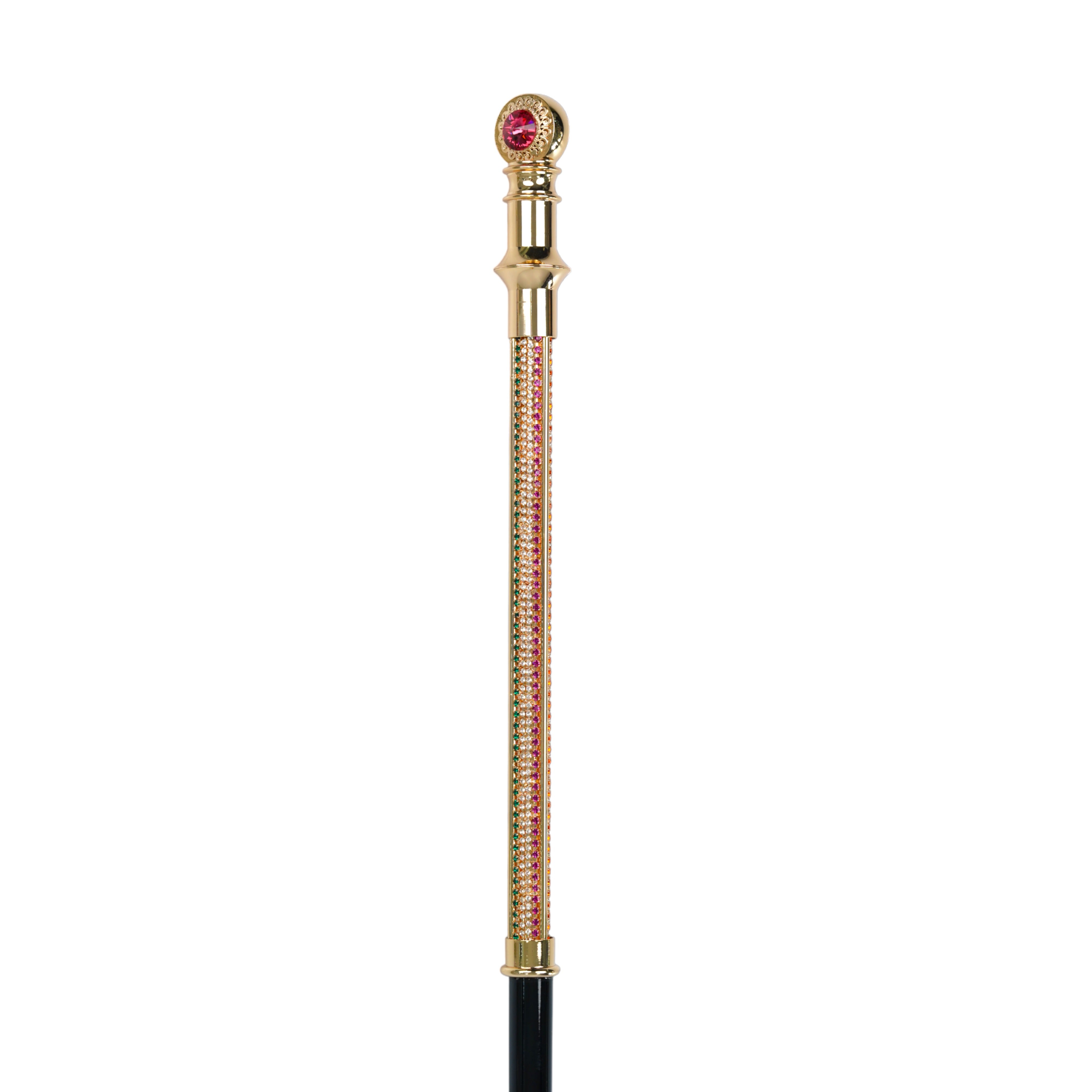 Majestic cane 24K goldplated with crystals - Limited collection