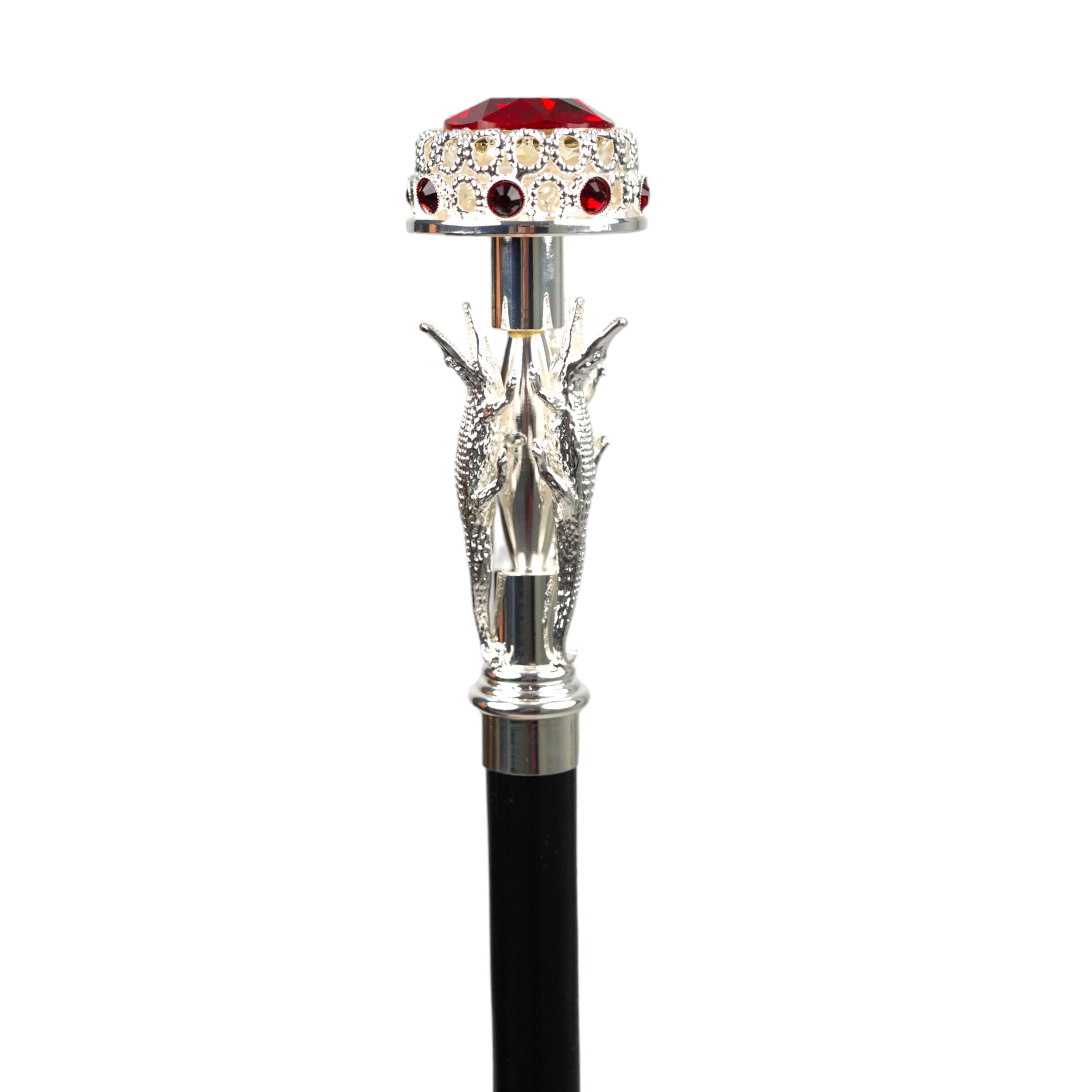 LIMITED COLLECTION - crocodile Handle -  ilMarchesato luxury Walking stick Silverplated 925