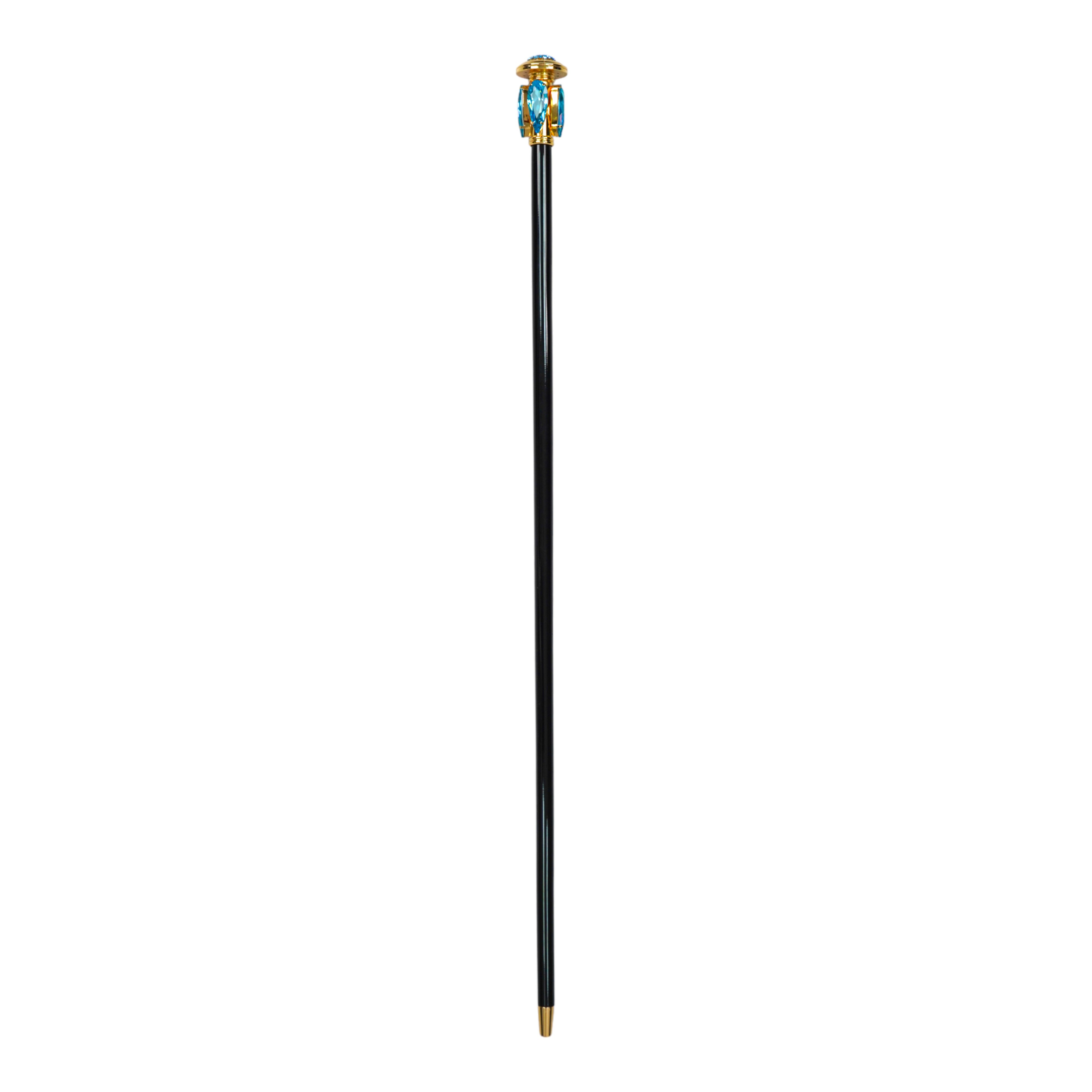 Oceanic Elegance: Exclusive Walking stick with Aquamarine Teardrop Crystal Handle
