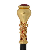 Italian Artisan Excellence: Luxury Walking Cane with 24K Gold Plating and Crystals