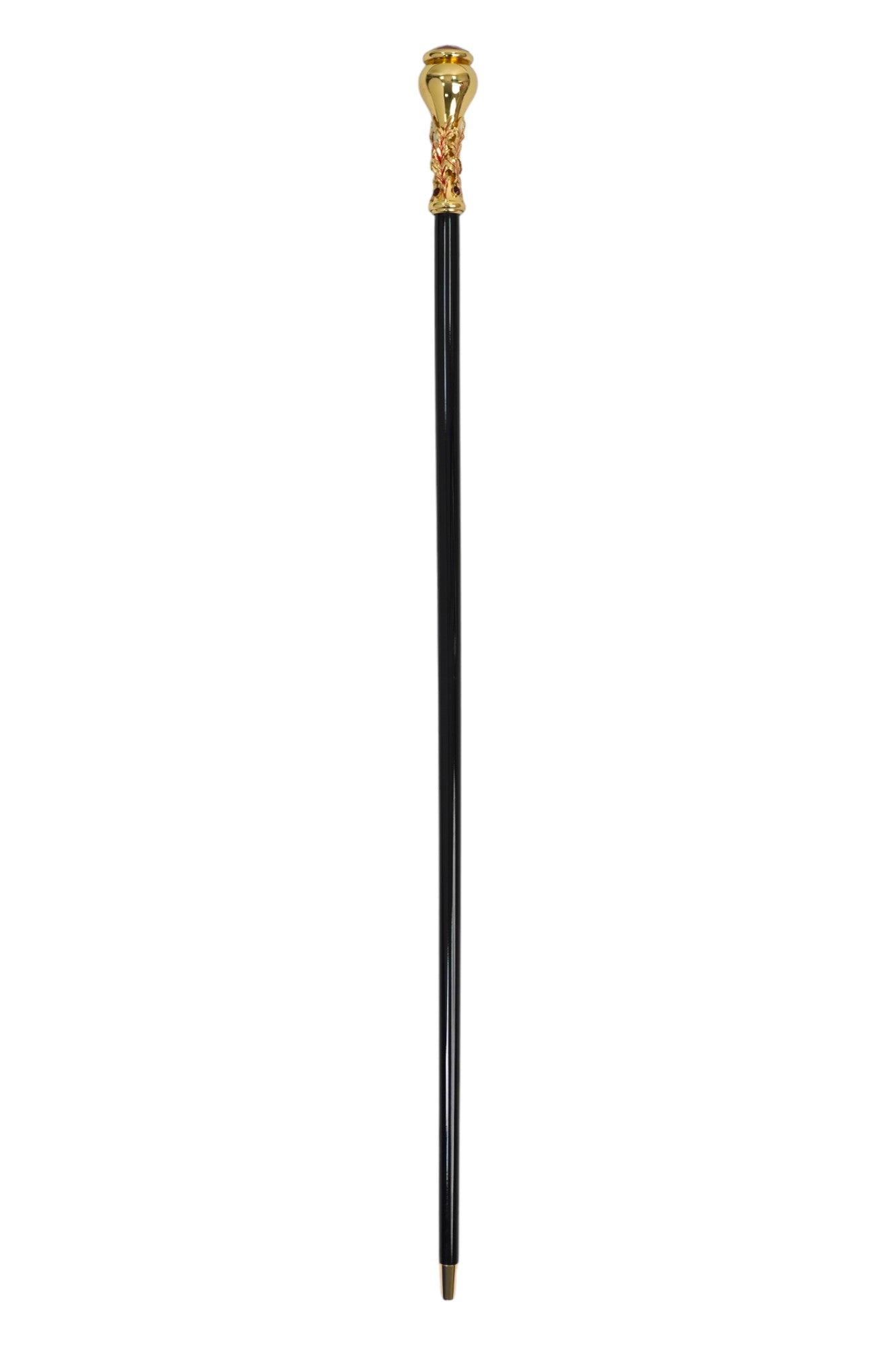 Italian Artisan Excellence: Luxury Walking Cane with 24K Gold Plating and Crystals