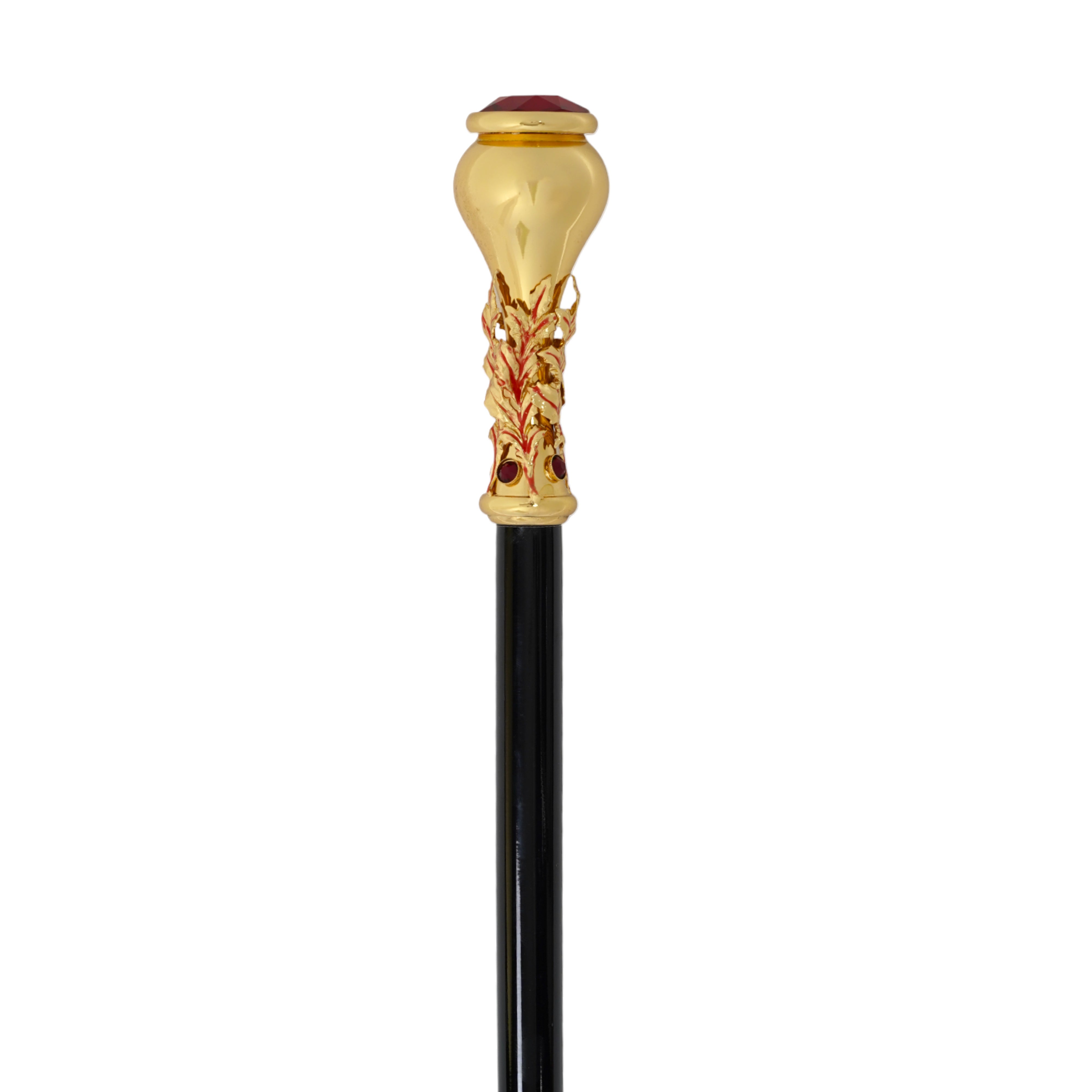 Italian Artisan Excellence: Luxury Walking Cane with 24K Gold Plating and Crystals