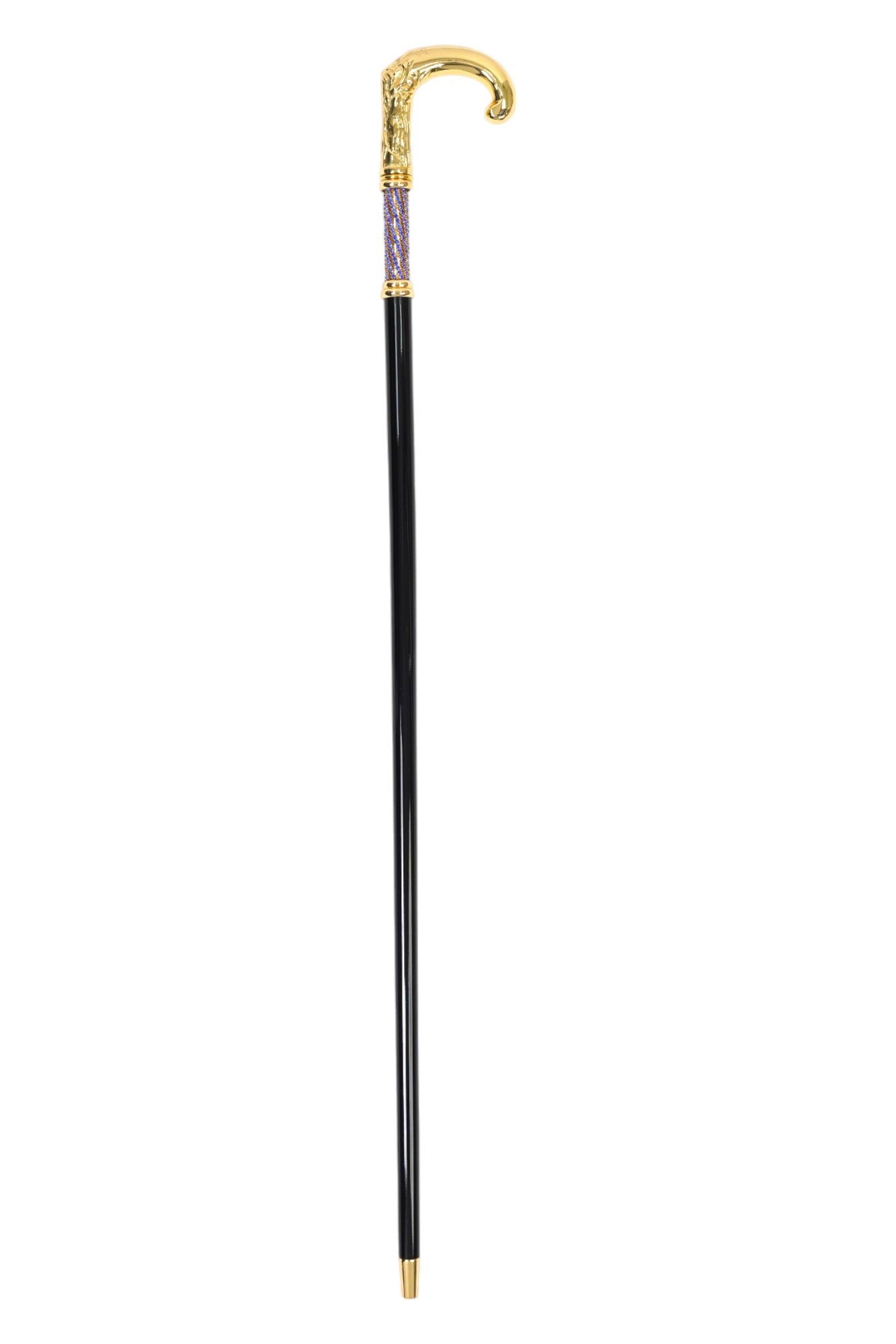 Elegant Italian Craftsmanship: Luxury Walking Cane with 24K Gold Plati ...