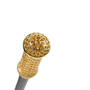 Walking Cane - Elegant Gold Filigree Handle