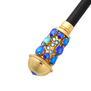 Luxurious Italian Tradition: 24K Gold-Plated Walking Cane Embellished with Crystals
