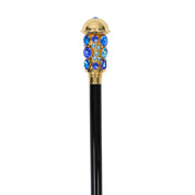 Luxurious Italian Tradition: 24K Gold-Plated Walking Cane Embellished with Crystals