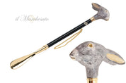 Bunny Beauty: Calzador bañado en oro de 24 quilates con mango de conejo pintado a mano