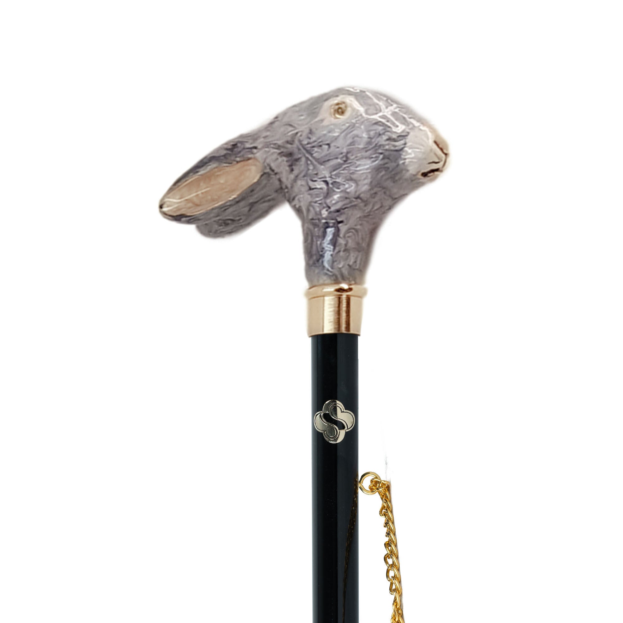 Bunny Beauty: Calzador bañado en oro de 24 quilates con mango de conejo pintado a mano